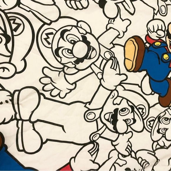 Super Mario Full Flat Sheet 81” x 57” - Picture 3 of 16